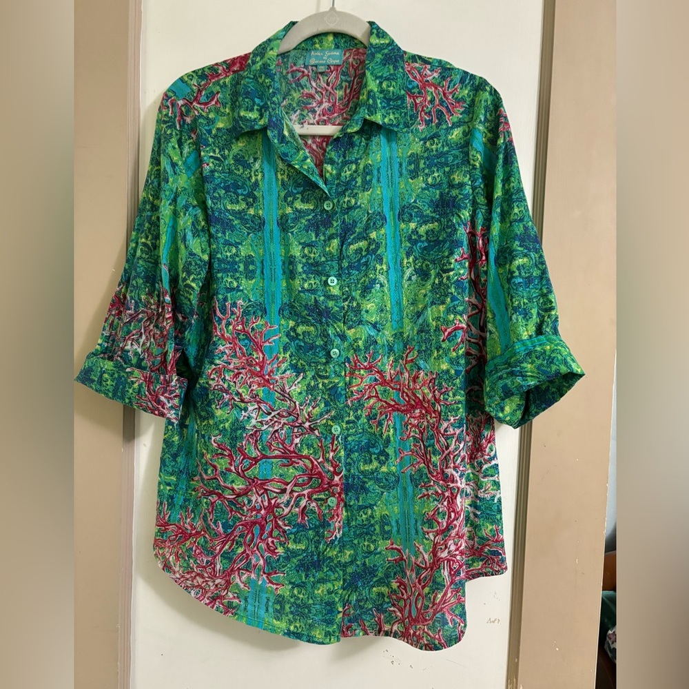 Antica Santoria floral cotton shirt OSFA